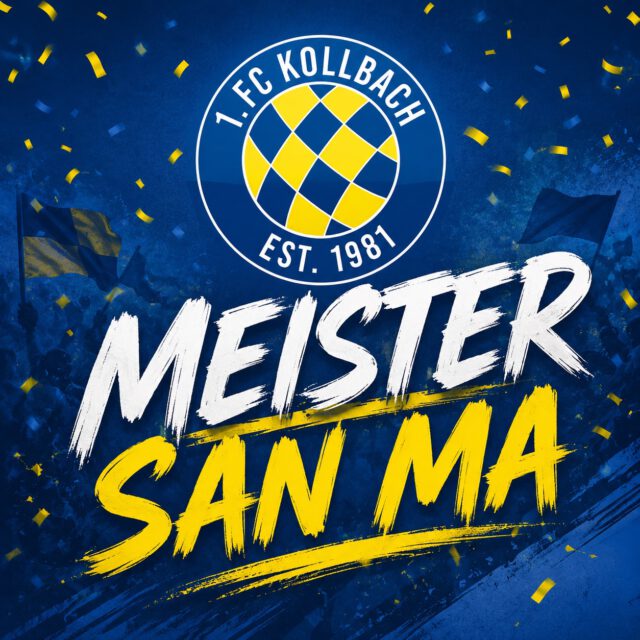 🏆 Meister 2025/26 🏆

Durch unser heutiges 2:2 Unentschieden gegen den SC Vierkirchen stehen wir bereits vorzeitig als Meister und Aufsteiger der A-Klasse München 1 fest und schaffen damit nach vielen Jahren endlich wieder den Sprung in die Kreisklasse. 💙💛

Seit Jahren hat unsere Mannschaft immer wieder am Aufstieg geschnuppert und ihn am Ende nur knapp verpasst. Dieses Jahr haben wir uns endlich für all die harte Arbeit und den unermüdlichen Einsatz belohnt.

Ein riesiges Dankeschön an alle Spieler, Trainer, Betreuer, Untersützern, Sponsoren und natürlich an unsere Fans, die uns die ganze Saison über unterstützt haben. Gemeinsam haben wir dieses Ziel erreicht!

KREISKLASSE – der 1. FC Kollbach ist zurück! 🚂💙💛
#desishoidaplatzal #forzakollbach  #Meister2026 #Aufsteiger #AKlasse Kreisklasse